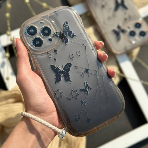 Black Butterfly iPhone 12 Pro Max case with strap
