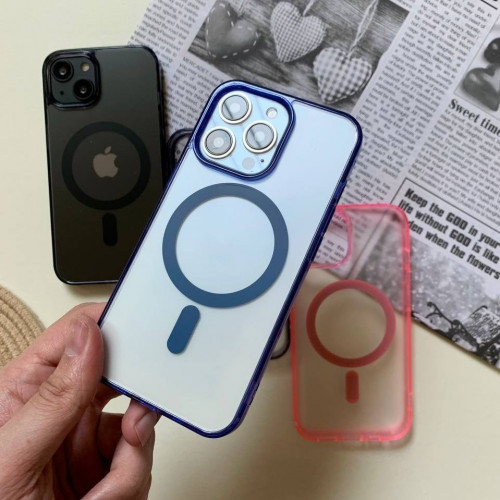 iPhone 15 Mag Safe Transparent Colored  case