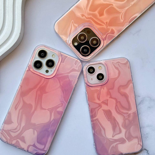 Pink holographic case with wave design for iPhone 13