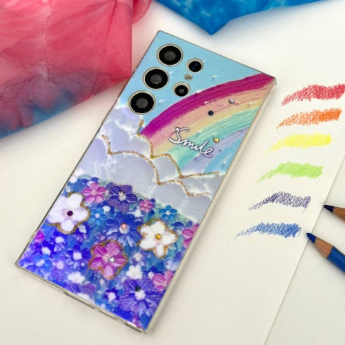 Flower and rainbow case for Samsung A73 phone