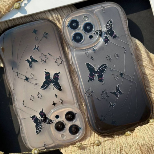 Black Butterfly iPhone 12 Pro Max case with strap